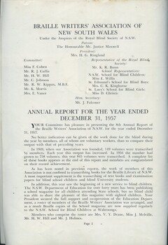 Office bearers and report of the committee