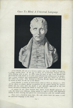 Bust and profile of Louis Braille