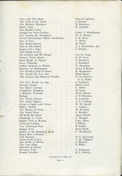 List of books transcribed for the year