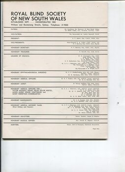 List of Office Bearers and Honorary Positions