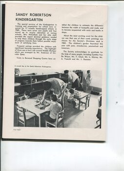 Sandy Robertson kindergarten report and image of room