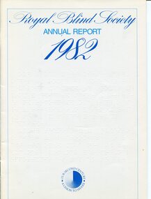 White cover with blue writing and blue RBS logo and Braille