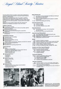 Statistics around services provided by the RBS
