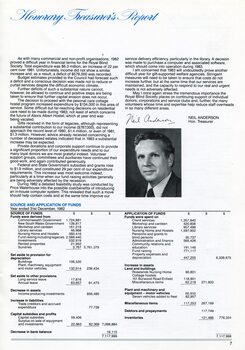 Honorary Treasurer's report and source and application of funds