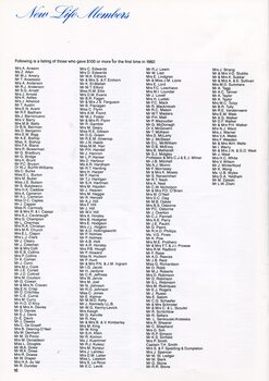 New Life Members appointed in the year