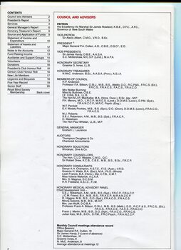Council, Honorary Members and Contents