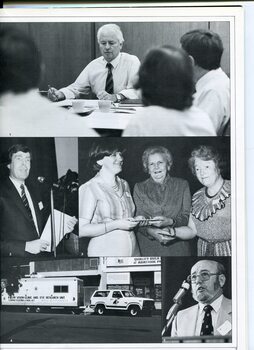 Images of people speaking and at presentations