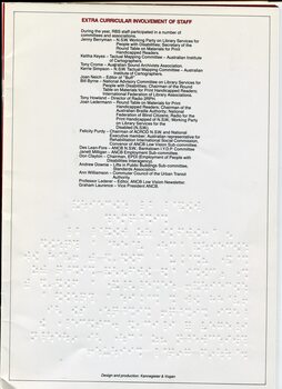 Staff volunteers in various associated groups and committees