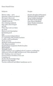 Summary of topics mentioned during interview