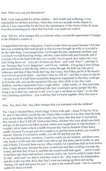 Partial transcription of interview with Matron Dunnell