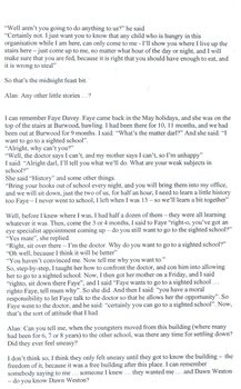 Partial transcription of interview with Matron Dunnell