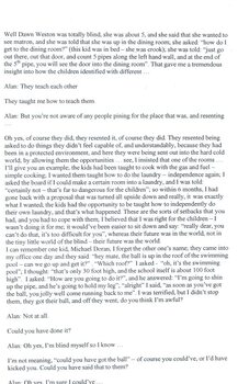 Partial transcription of interview with Matron Dunnell