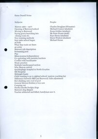 Transcription of interview with former Matron Esme Dunnell