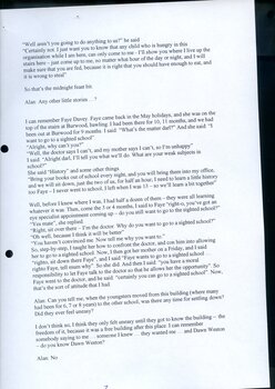 Transcription of interview with former Matron Esme Dunnell