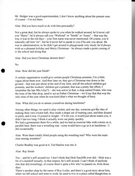 Transcription of interview with Harry Worland