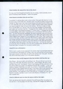 Transcription of audio interview with Violet Arnett