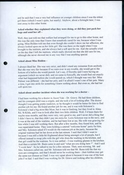 Transcription of audio interview with Violet Arnett