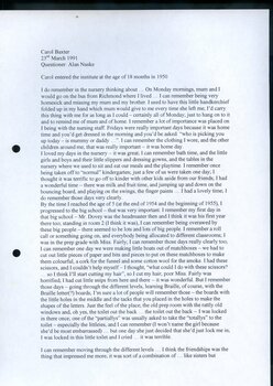 Transcription of audio interview with Carol Baxter