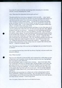 Transcription of audio interview with Carol Baxter