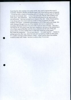Transcription of audio interview with Carol Baxter