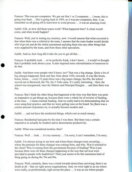 Transcription of interview with Frances Warren