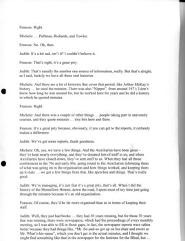 Transcription of interview with Frances Warren