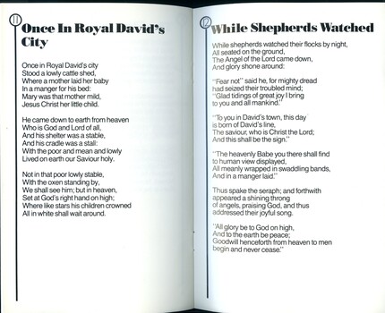 Words to Once in Royal David's City and While Shepherds Watched