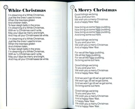 Words to White Christmas and A Merry Christmas