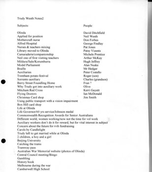 Transcription of interview with Trudi Westh