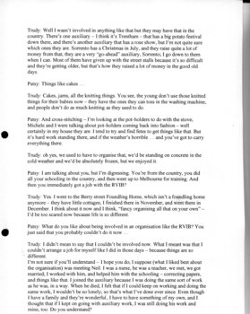 Transcription of interview with Trudi Westh