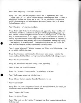Transcription of interview with Trudi Westh