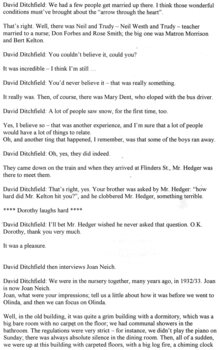 Transcript of 50 Year Reunion of Olinda guests