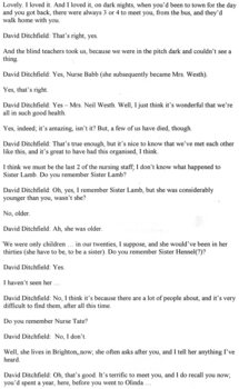 Transcript of 50 Year Reunion of Olinda guests