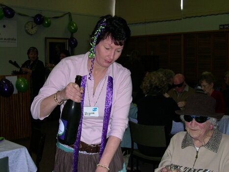 Meredith Marshall pouring beverages