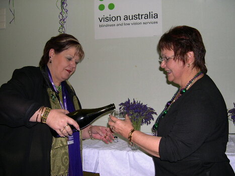 Ruth O'Connell and Sharon Muldoon with beverages
