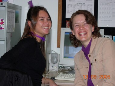 Two Boronia staff members at brand launch party