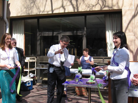 Staff at branch launch party for Vision Australia