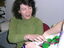 Jane Lander at her desk on branch launch day
