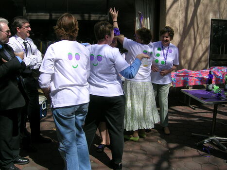 Staff at branch launch party for Vision Australia