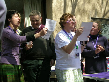 Staff at branch launch party for Vision Australia
