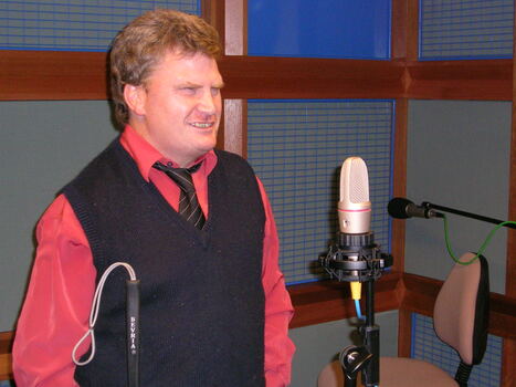Nick Gleeson in the studios on brand launch day