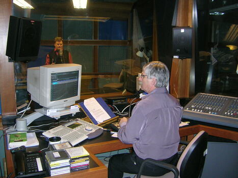 Brian Marrett producing Nick Gleeson in studios