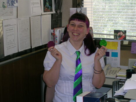 Staff member at their desk on brand launch day