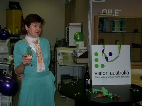 Staff at branch launch party for Vision Australia