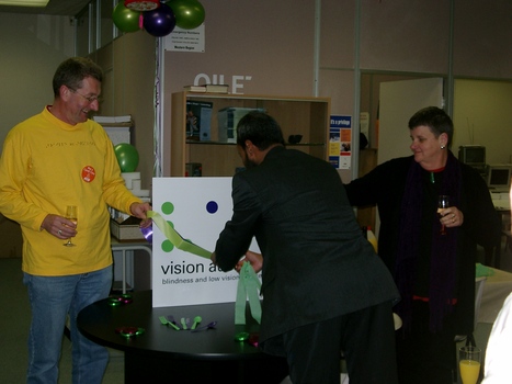 Staff at branch launch party for Vision Australia