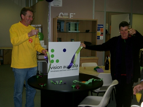 Staff at branch launch party for Vision Australia