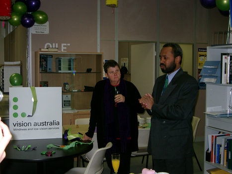 Staff at branch launch party for Vision Australia