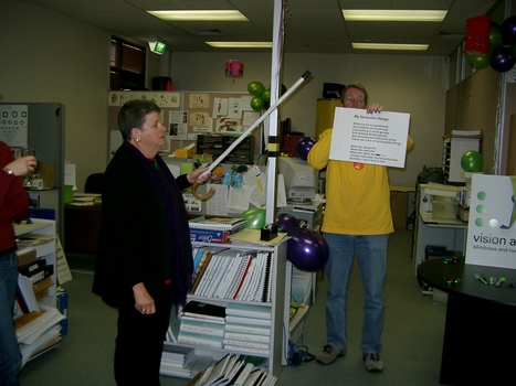 Staff at branch launch party for Vision Australia