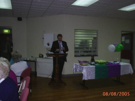 Staff and Day Centre clients at branch launch party for Vision Australia