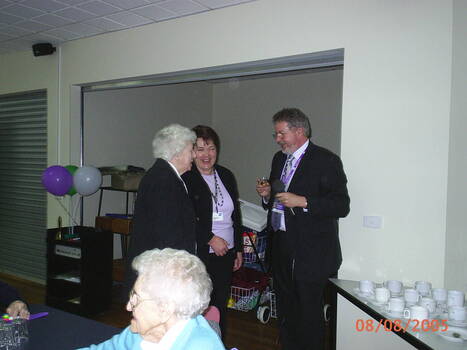 Staff and Day Centre clients at branch launch party for Vision Australia